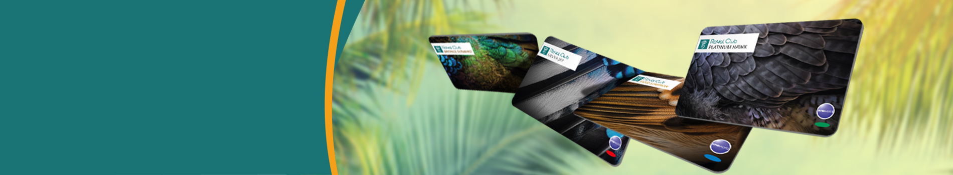 Royal club loyalty cards on green background